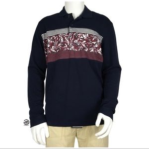 NWT Desigual Men's Polo Shirt Tepit Stamped Long Sleeves Size M